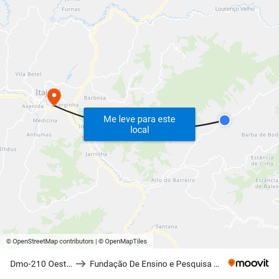 Dmo-210 Oeste | Salto to Fundação De Ensino e Pesquisa De Itajubá (FEPI) map