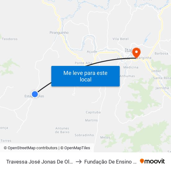 Travessa José Jonas De Oliveira | Ponto Final Da Estação Dias to Fundação De Ensino e Pesquisa De Itajubá (FEPI) map