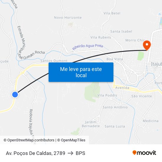 Av. Poços De Caldas, 2789 to BPS map