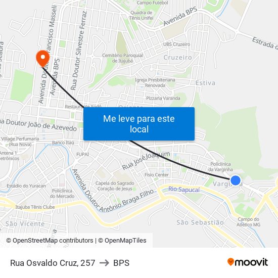 Rua Osvaldo Cruz, 257 to BPS map