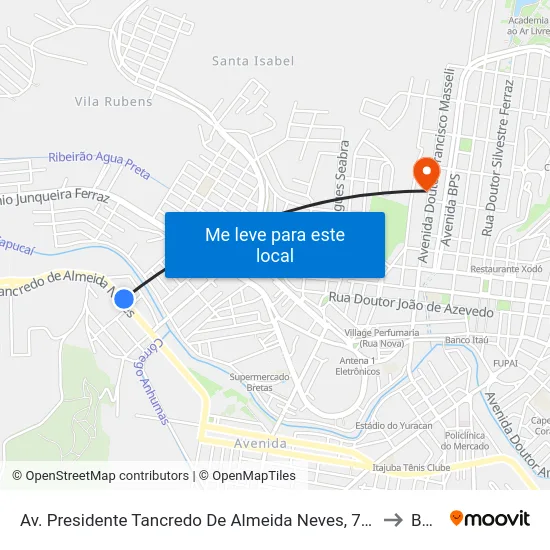 Av. Presidente Tancredo De Almeida Neves, 720 to BPS map
