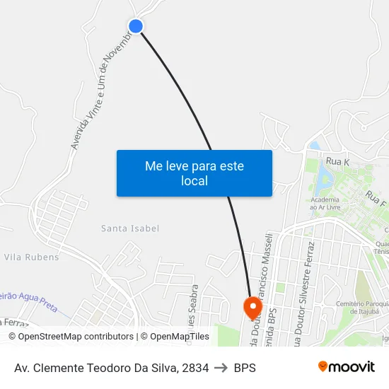 Av. Clemente Teodoro Da Silva, 2834 to BPS map