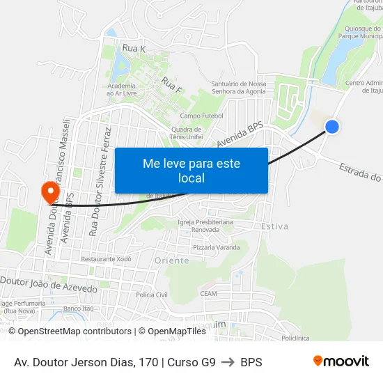 Av. Doutor Jerson Dias, 170 | Curso G9 to BPS map