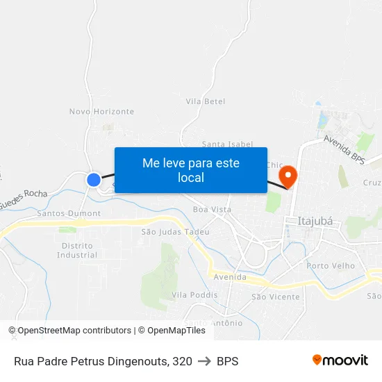 Rua Padre Petrus Dingenouts, 320 to BPS map