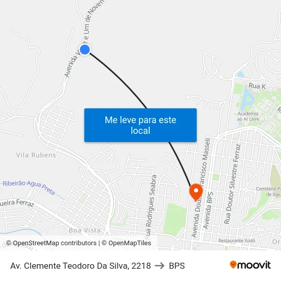 Av. Clemente Teodoro Da Silva, 2218 to BPS map