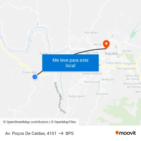 Av. Poços De Caldas, 4101 to BPS map