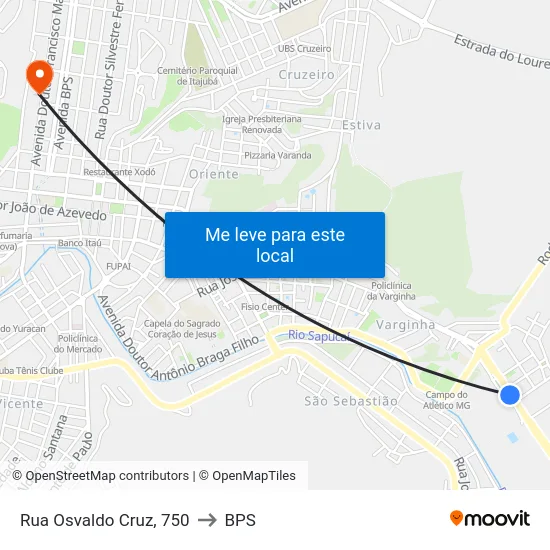Rua Osvaldo Cruz, 750 to BPS map