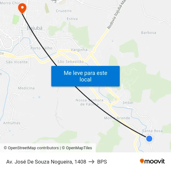 Av. José De Souza Nogueira, 1408 to BPS map