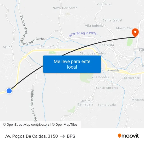 Av. Poços De Caldas, 3150 to BPS map