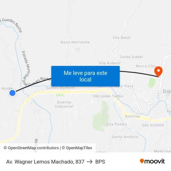 Av. Wagner Lemos Machado, 837 to BPS map