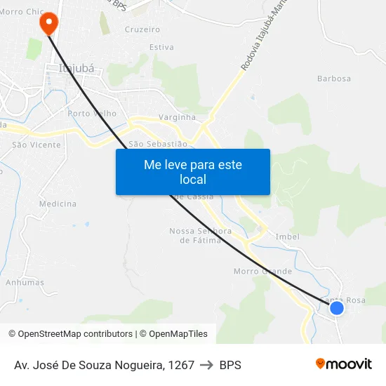 Av. José De Souza Nogueira, 1267 to BPS map