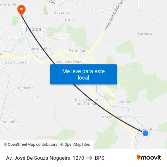 Av. José De Souza Nogueira, 1270 to BPS map