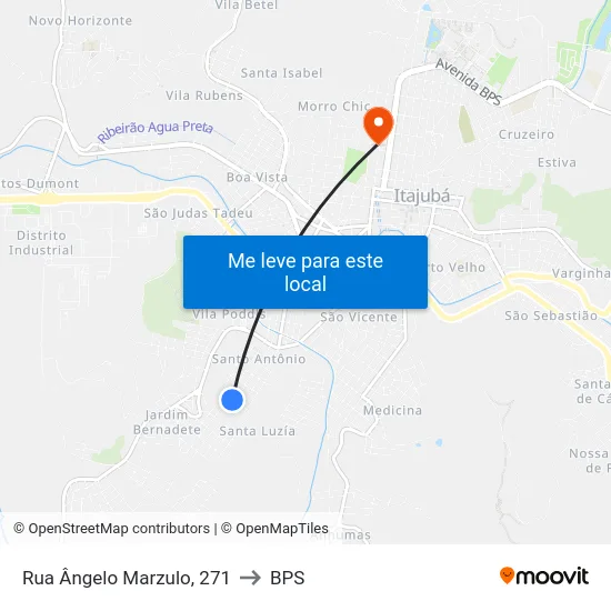 Rua Ângelo Marzulo, 271 to BPS map