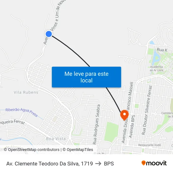 Av. Clemente Teodoro Da Silva, 1719 to BPS map