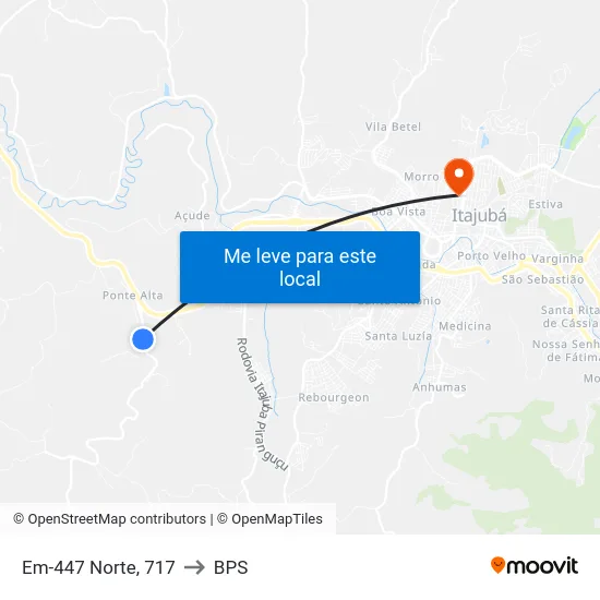 Em-447 Norte, 717 to BPS map