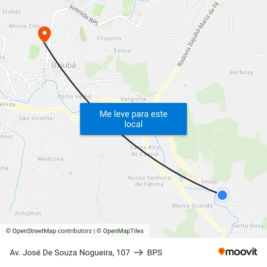 Av. José De Souza Nogueira, 107 to BPS map
