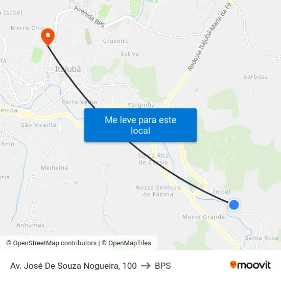 Av. José De Souza Nogueira, 100 to BPS map