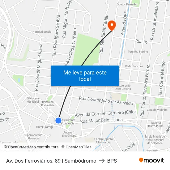 Av. Dos Ferroviários, 89 | Sambódromo to BPS map