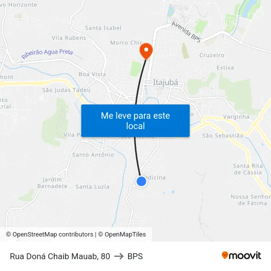 Rua Doná Chaib Mauab, 80 to BPS map