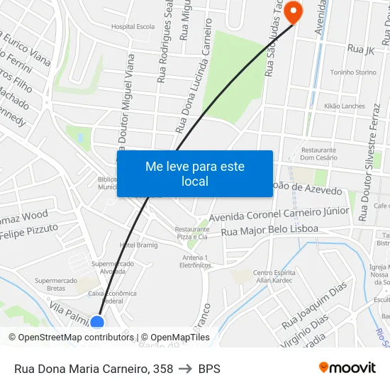 Rua Dona Maria Carneiro, 358 to BPS map