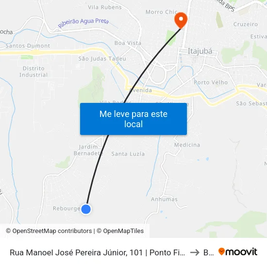 Rua Manoel José Pereira Júnior, 101 | Ponto Final Do Rebourgeon to BPS map