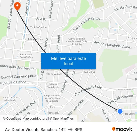 Av. Doutor Vicente Sanches, 142 to BPS map