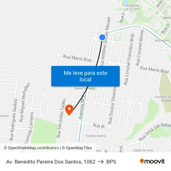 Av. Benedito Pereira Dos Santos, 1062 to BPS map