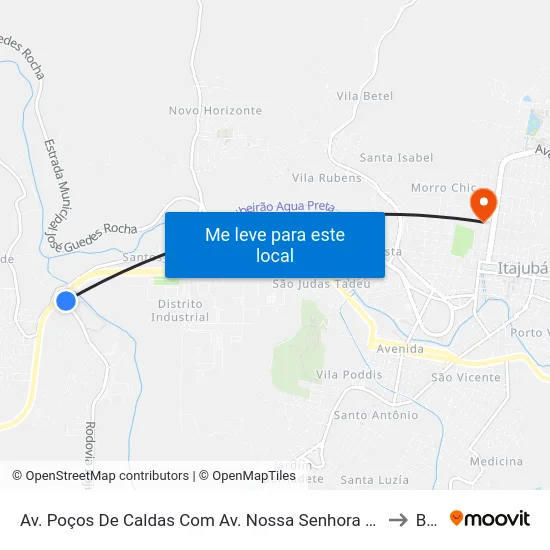 Av. Poços De Caldas Com Av. Nossa Senhora Da Piedade to BPS map