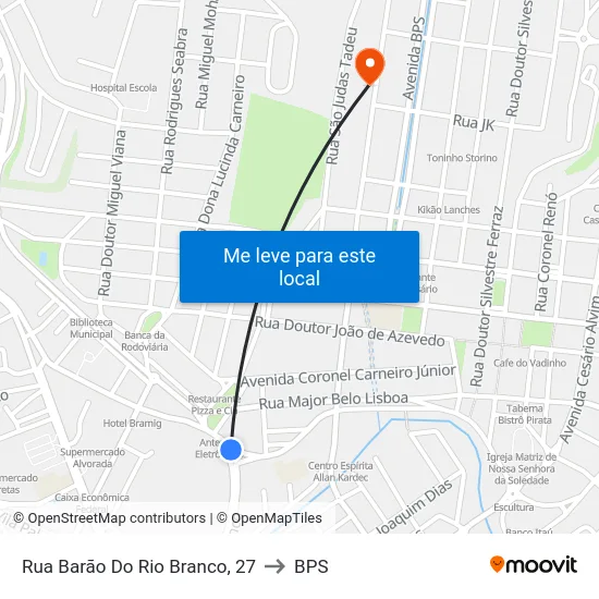 Rua Barão Do Rio Branco, 27 to BPS map