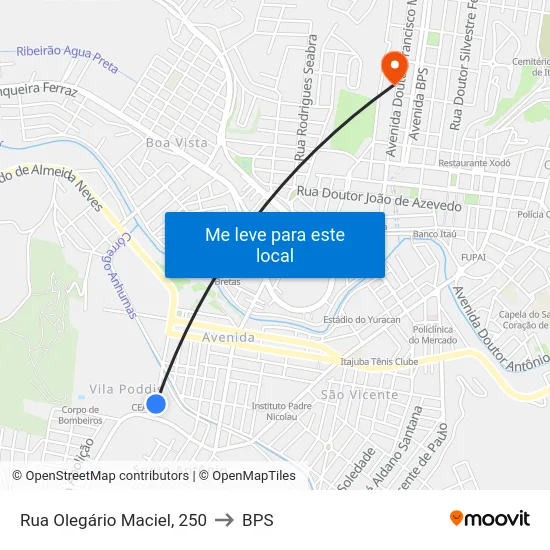Rua Olegário Maciel, 250 to BPS map