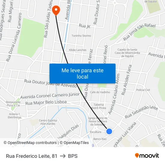 Rua Frederico Leite, 81 to BPS map