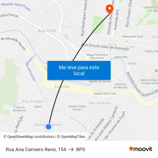 Rua Ana Carneiro Renó, 154 to BPS map
