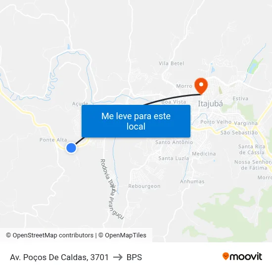 Av. Poços De Caldas, 3701 to BPS map