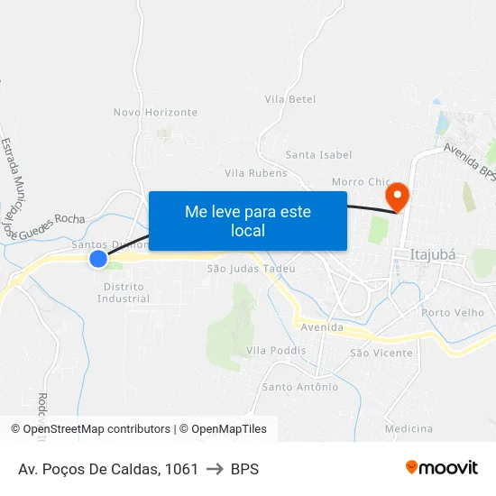 Av. Poços De Caldas, 1061 to BPS map