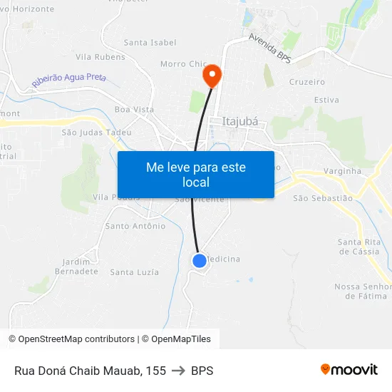 Rua Doná Chaib Mauab, 155 to BPS map