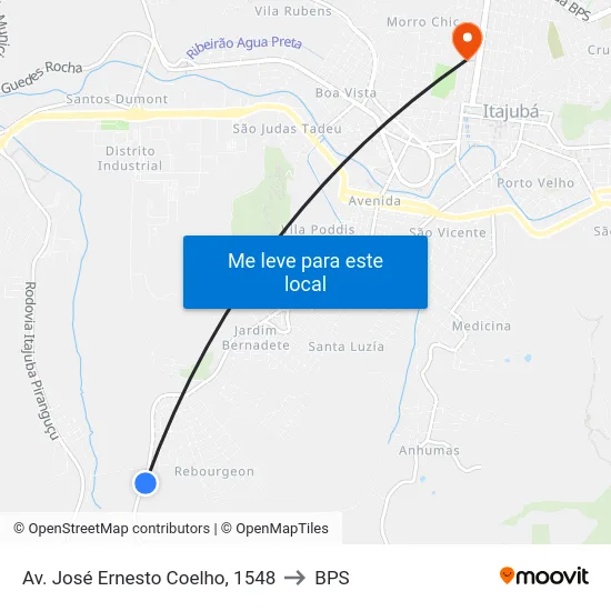 Av. José Ernesto Coelho, 1548 to BPS map