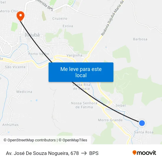 Av. José De Souza Nogueira, 678 to BPS map