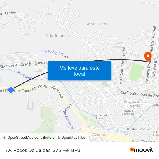 Av. Poços De Caldas, 375 to BPS map