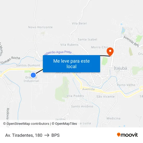 Av. Tiradentes, 180 to BPS map