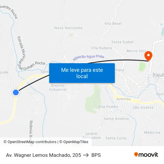 Av. Wagner Lemos Machado, 205 to BPS map