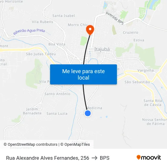 Rua Alexandre Alves Fernandes, 256 to BPS map