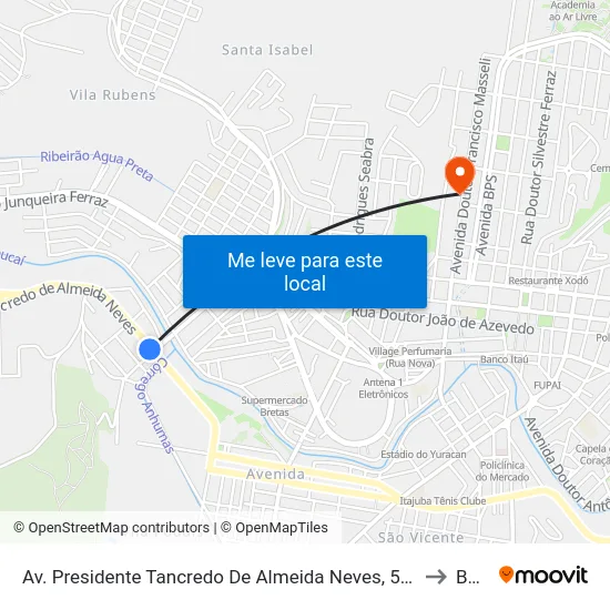 Av. Presidente Tancredo De Almeida Neves, 531 to BPS map