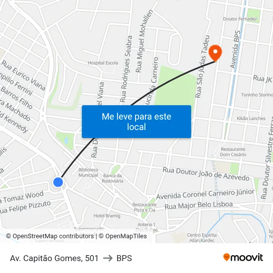 Av. Capitão Gomes, 501 to BPS map