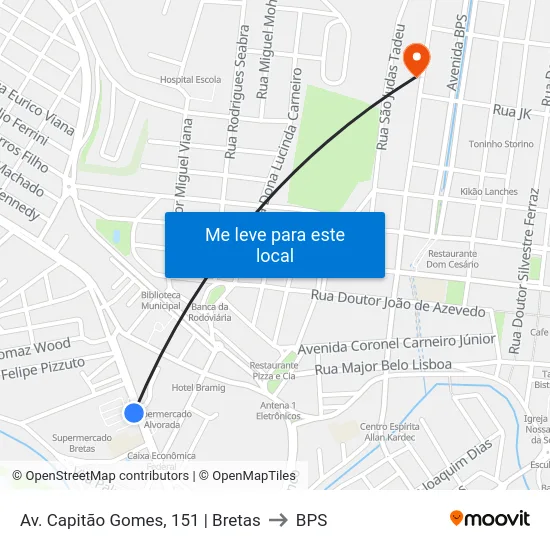Av. Capitão Gomes, 151 | Bretas to BPS map
