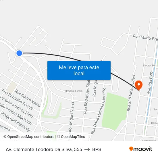 Av. Clemente Teodoro Da Silva, 555 to BPS map