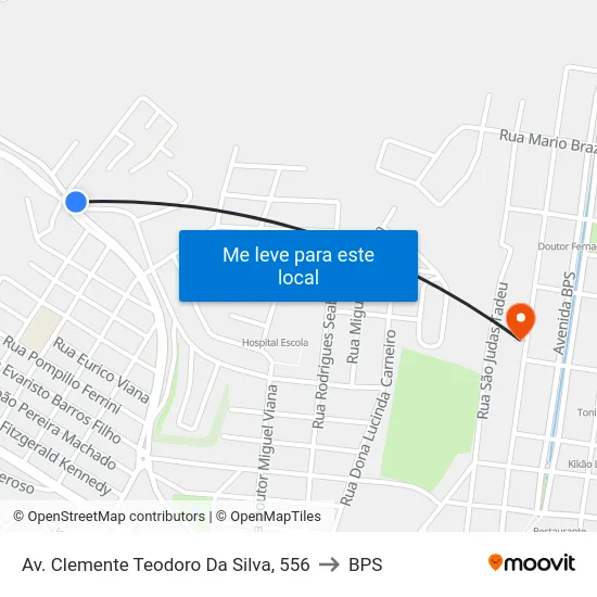 Av. Clemente Teodoro Da Silva, 556 to BPS map