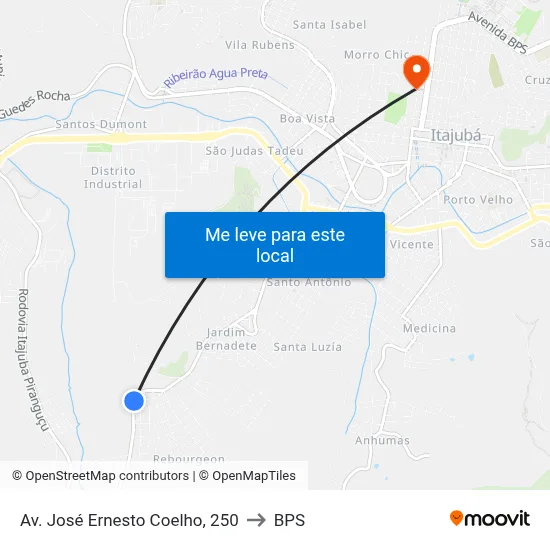 Av. José Ernesto Coelho, 250 to BPS map