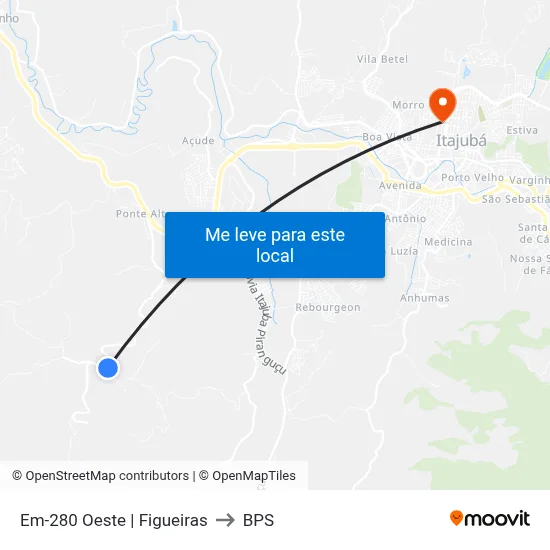 Em-280 Oeste | Figueiras to BPS map