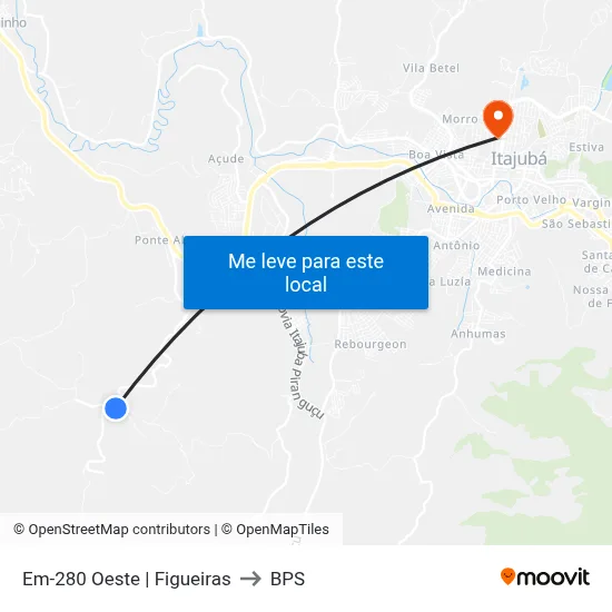Em-280 Oeste | Figueiras to BPS map