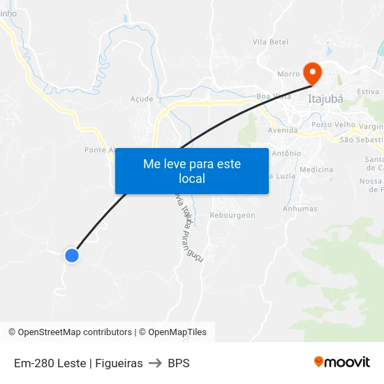 Em-280 Leste | Figueiras to BPS map